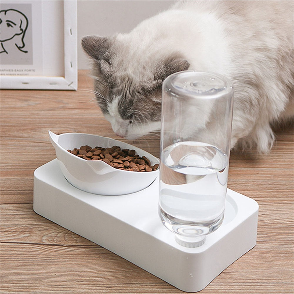 Plastic Cat Gravity Water and Food Bowls Elevated Cat Bowls Raised
