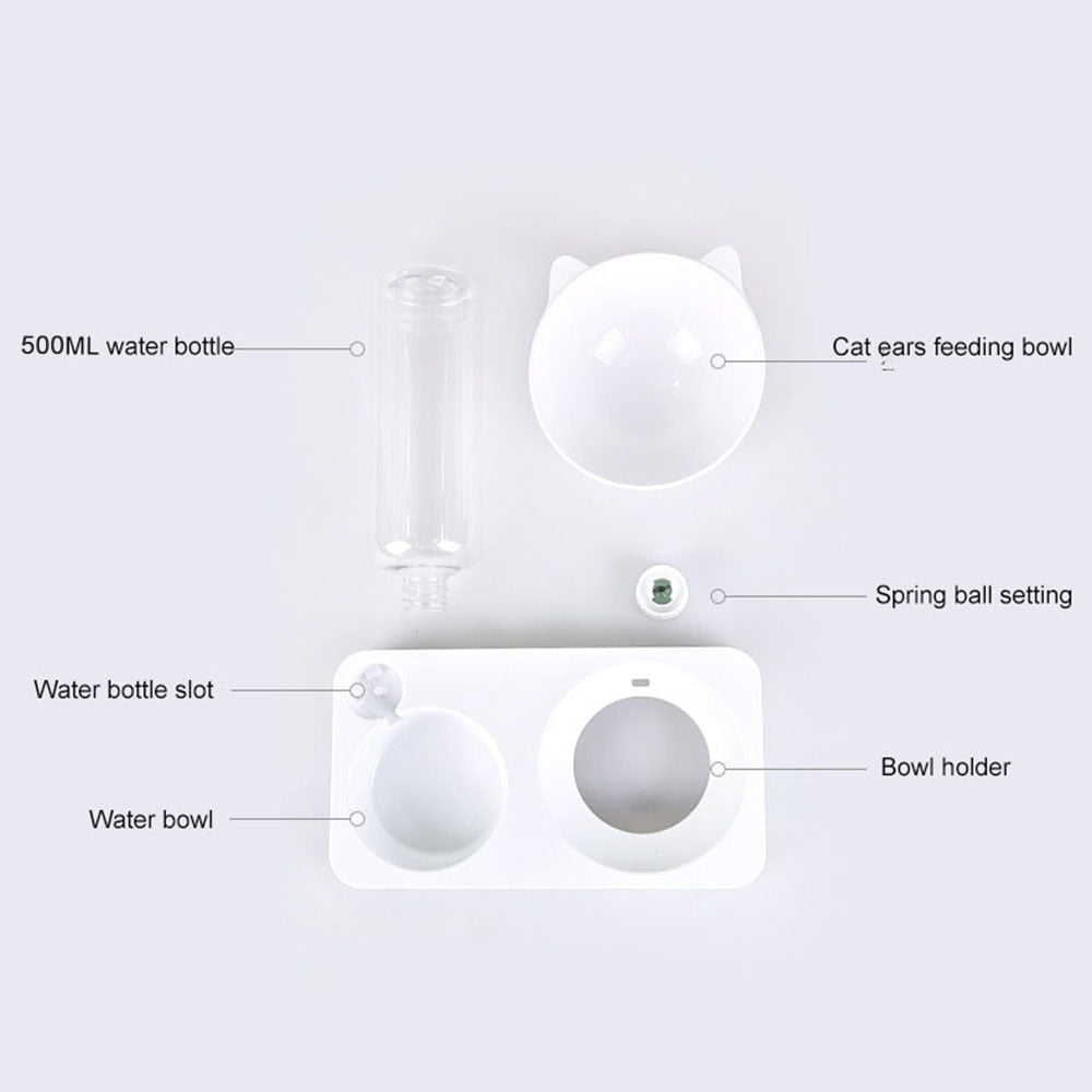 Plastic Cat Gravity Water and Food Bowls Elevated Cat Bowls Raised