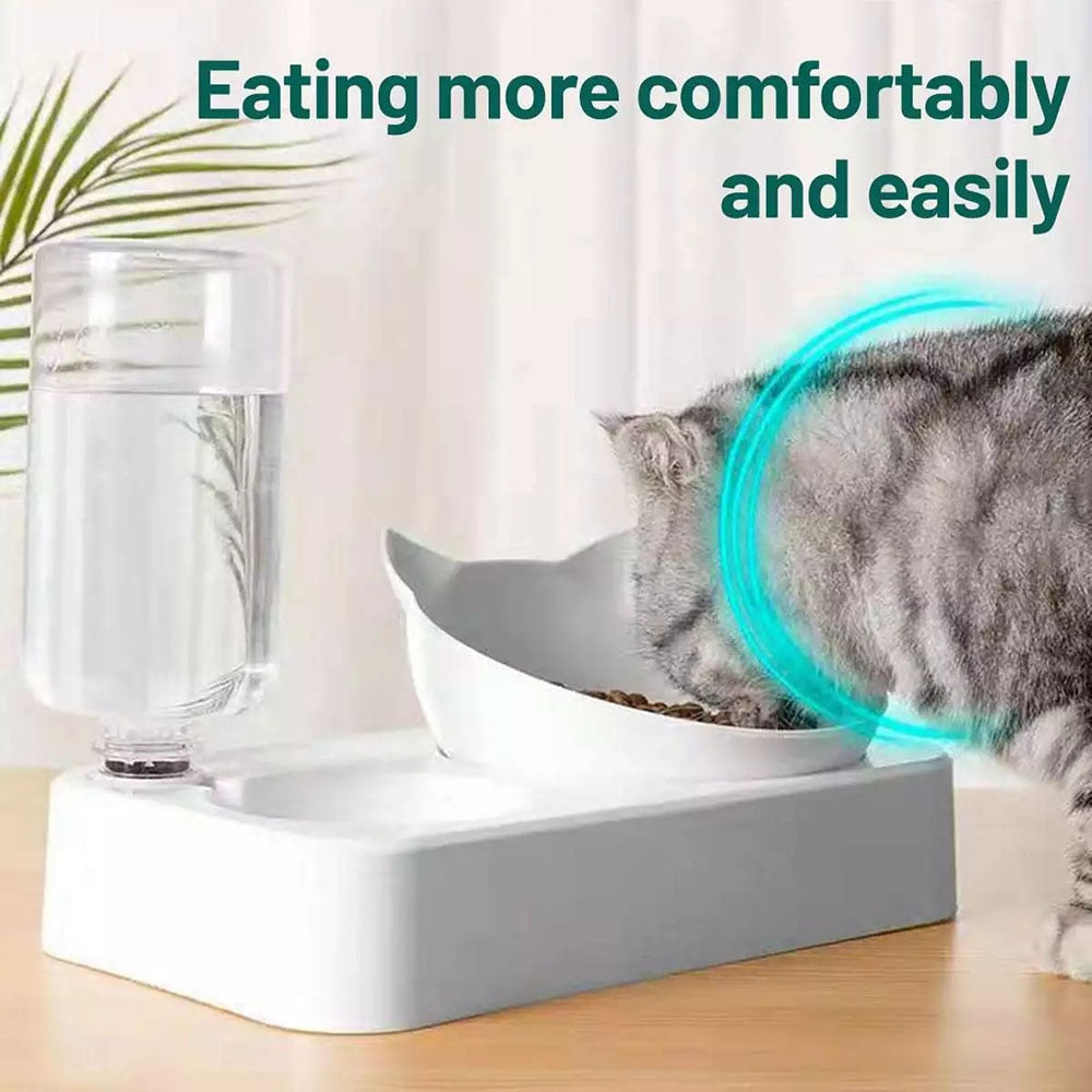 Plastic Cat Gravity Water and Food Bowls Elevated Cat Bowls Raised