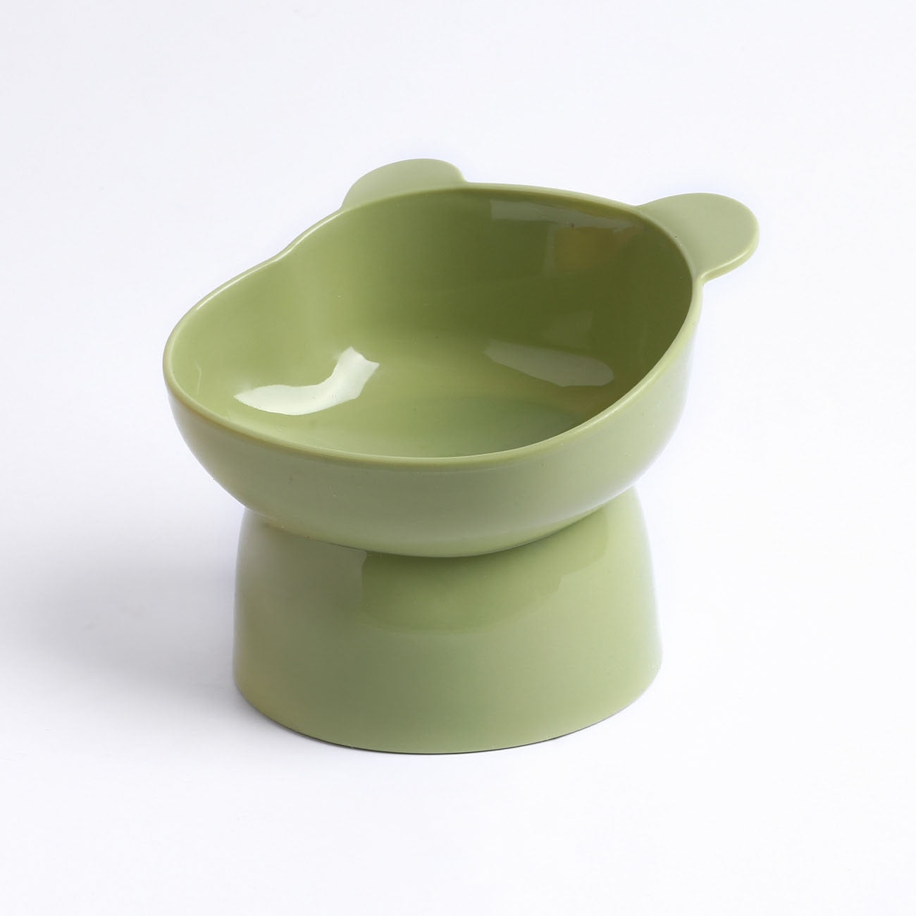 Pet Bowl Large Capacity Cats Bowls Oblique Mouth Cute Cartoon