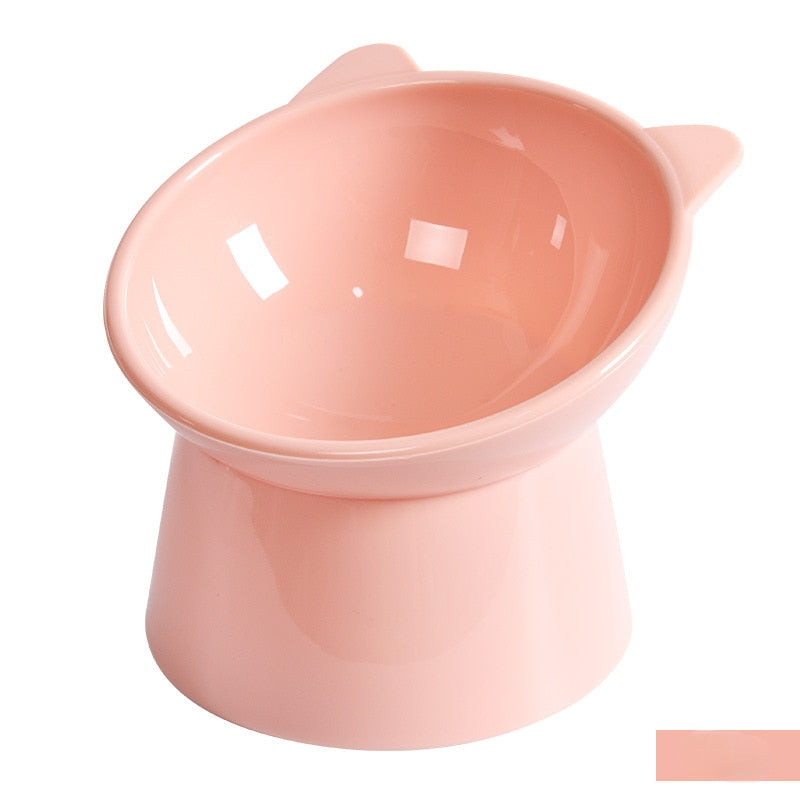 Pet Bowl Large Capacity Cats Bowls Oblique Mouth Cute Cartoon