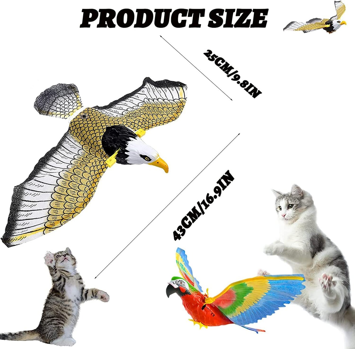 Electric Flying Bird Cat Toy Bird Simulation Interactive Hanging Parrot