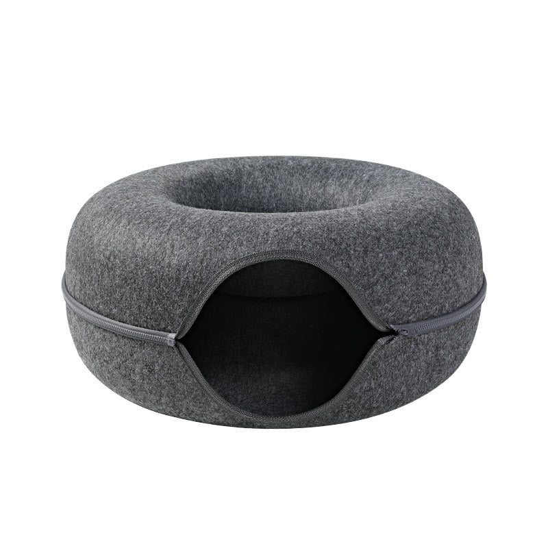 Donut Cat Bed Pet Cat Tunnel Interactive Game Toy Cat Bed