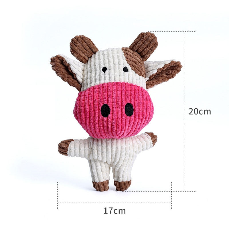 Fun Pet Toy Donkey Shape Corduroy Chew Toy For Dogs Puppy Squeaker
