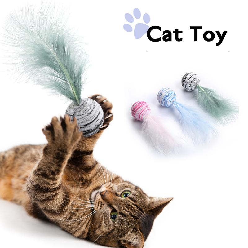 Cat toy Ball Feather Funny Cat Toy Star Ball Plus Feather Ball Throwing Toys