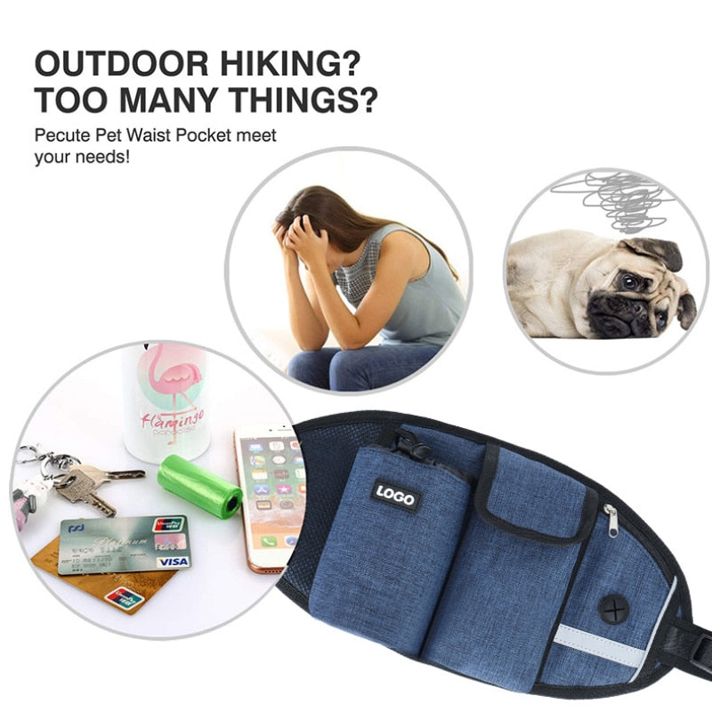 Running Training Dog Walking Waist Bag Reflective Elastic Traction Rope