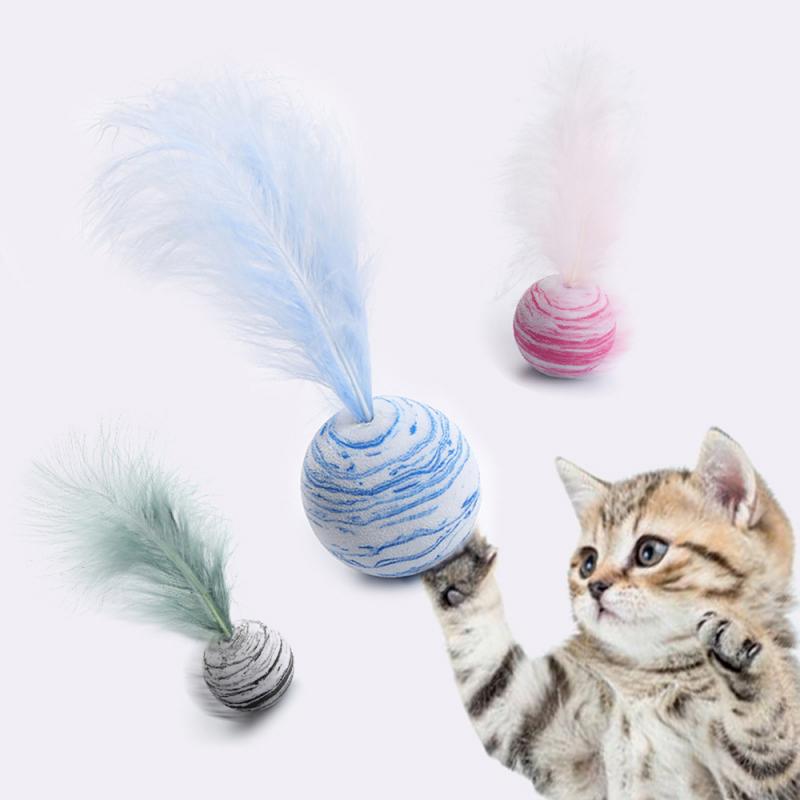 Cat toy Ball Feather Funny Cat Toy Star Ball Plus Feather Ball Throwing Toys