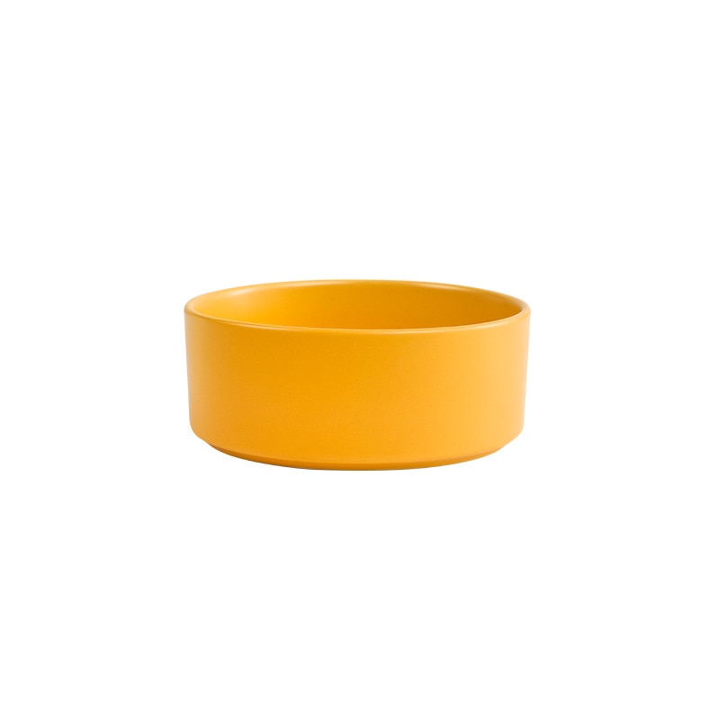 Ceramic Dog Bowl Cat Food Water Bowls with Wood Stand No Spill