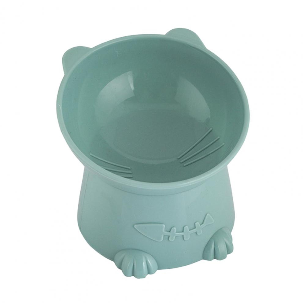 Pet Bowl Large Capacity Cats Bowls Oblique Mouth Cute Cartoon