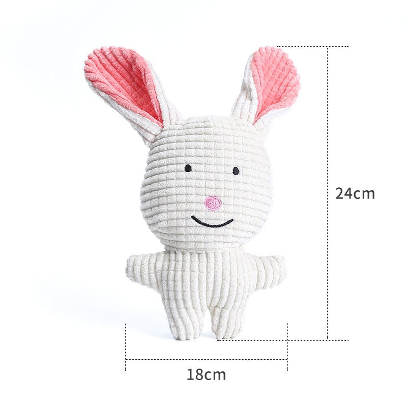 Fun Pet Toy Donkey Shape Corduroy Chew Toy For Dogs Puppy Squeaker