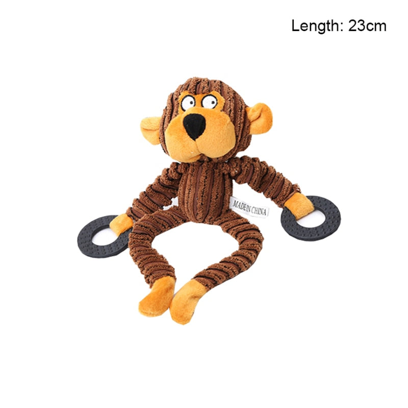 Fun Pet Toy Donkey Shape Corduroy Chew Toy For Dogs Puppy Squeaker