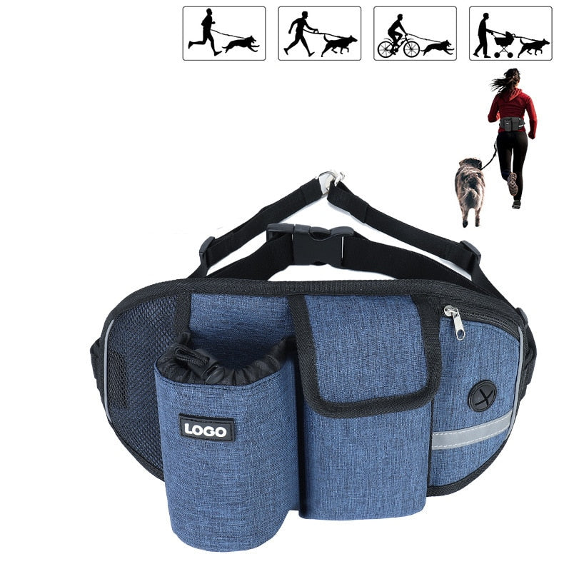 Running Training Dog Walking Waist Bag Reflective Elastic Traction Rope