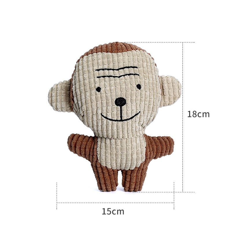 Fun Pet Toy Donkey Shape Corduroy Chew Toy For Dogs Puppy Squeaker