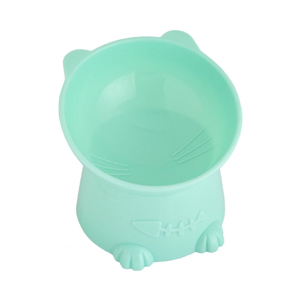 Pet Bowl Large Capacity Cats Bowls Oblique Mouth Cute Cartoon