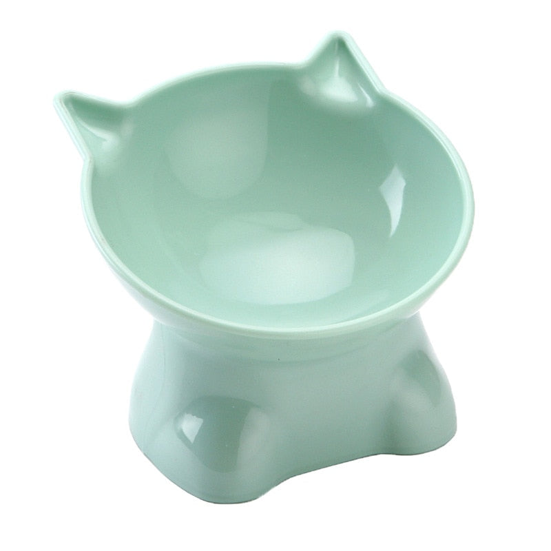 Pet Bowl Large Capacity Cats Bowls Oblique Mouth Cute Cartoon