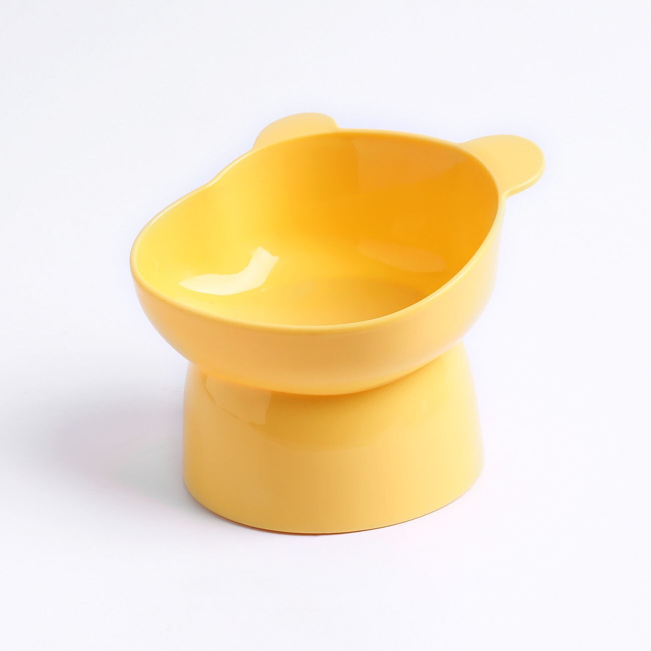 Pet Bowl Large Capacity Cats Bowls Oblique Mouth Cute Cartoon