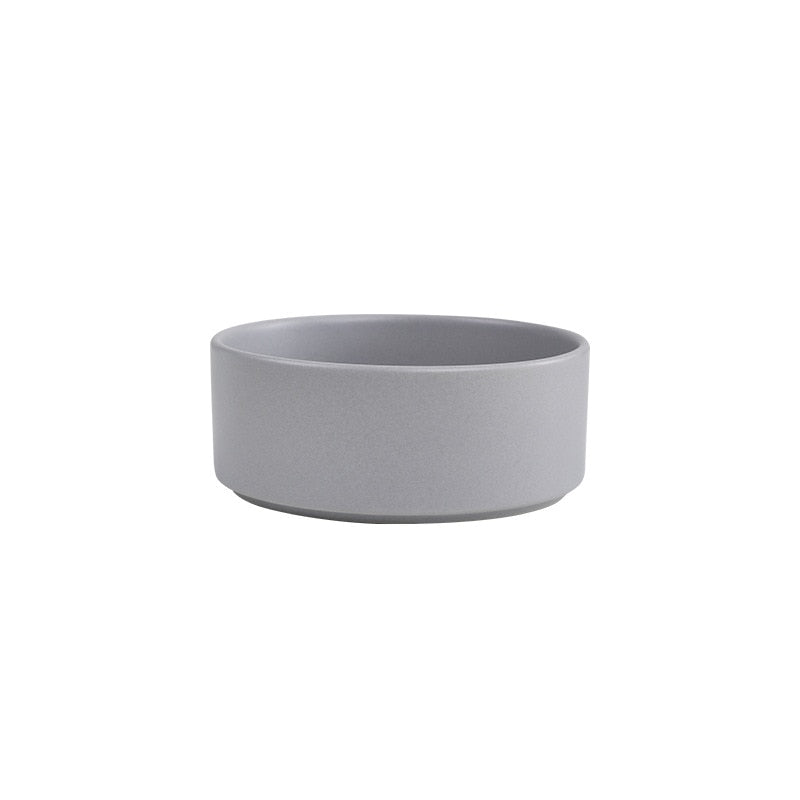 Ceramic Dog Bowl Cat Food Water Bowls with Wood Stand No Spill