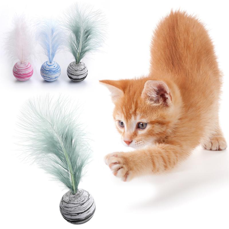 Cat toy Ball Feather Funny Cat Toy Star Ball Plus Feather Ball Throwing Toys