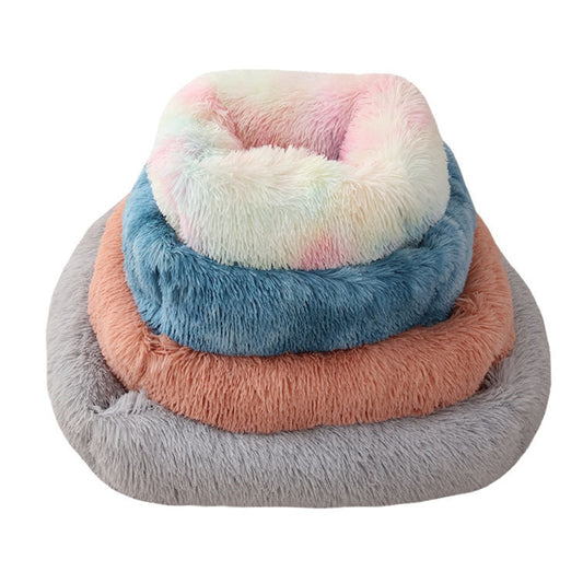 Dog Bed Plush Warm Pet Sleeping Cushion Cat House Basket