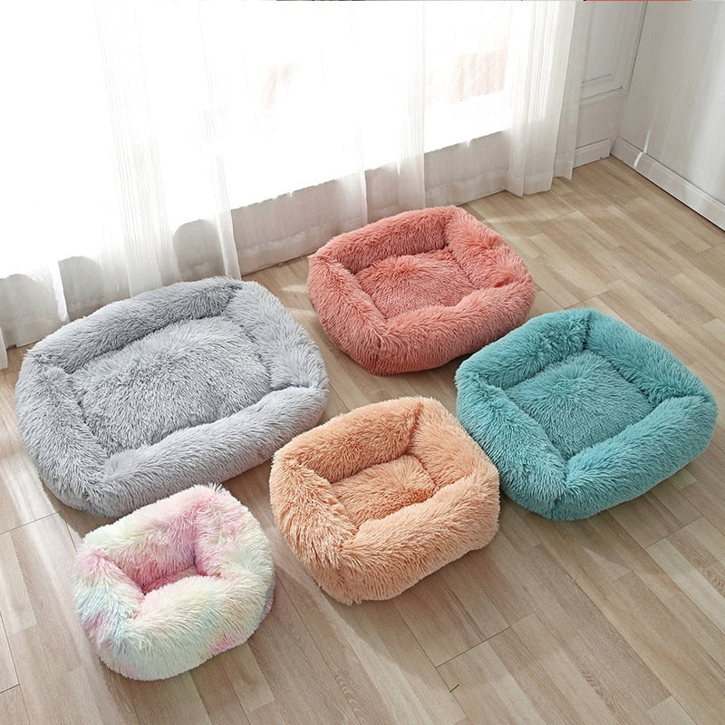 Dog Bed Plush Warm Pet Sleeping Cushion Cat House Basket