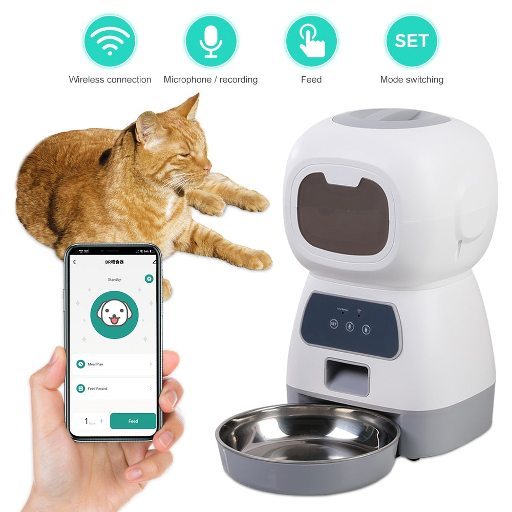 3.5L Automatic Pet Feeder Smart Food Dispenser For Cats Dogs