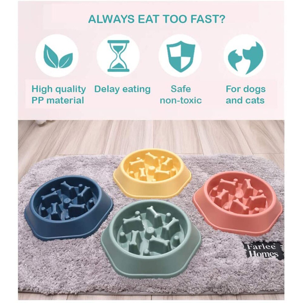 Pet Dog Bowl Dog Slow Feeder Bowl Puppy Cat Slow Eating Dish Bowl