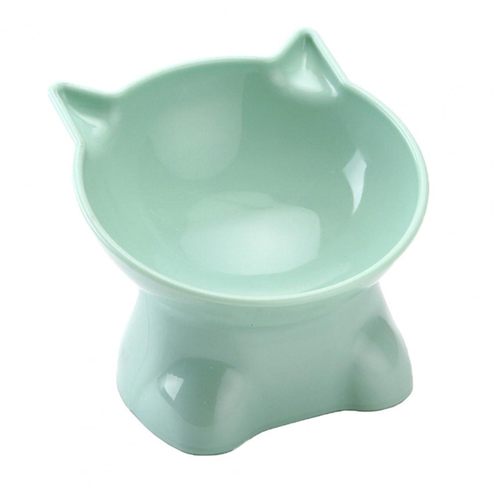 Pet Bowl Large Capacity Cats Bowls Oblique Mouth Cute Cartoon