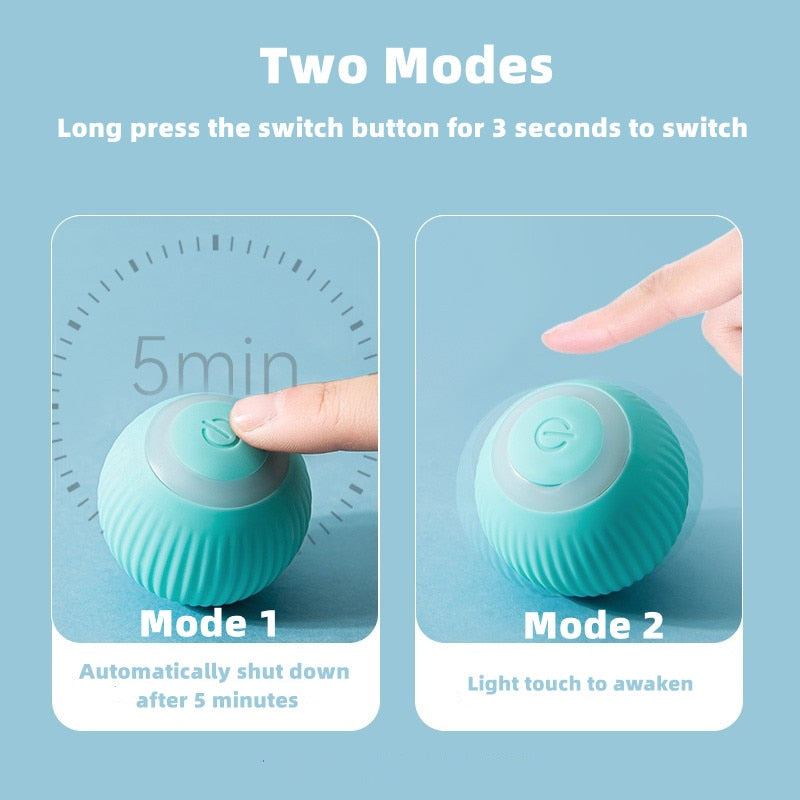 Electric Cat Ball Toys Automatic Rolling Smart Cat Toys Interactive for Cats
