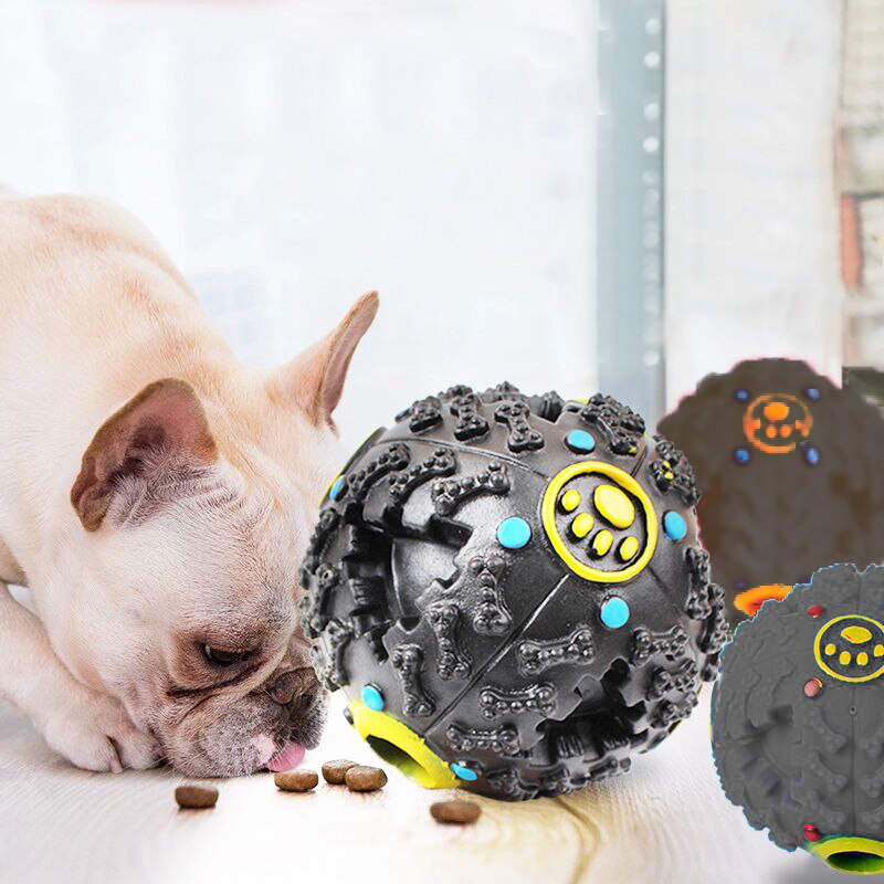 Leaky Food Ball Strange Barking Sound Teeth Resistant Bite Vocal Toys