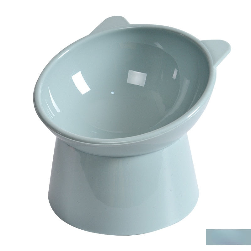 Pet Bowl Large Capacity Cats Bowls Oblique Mouth Cute Cartoon