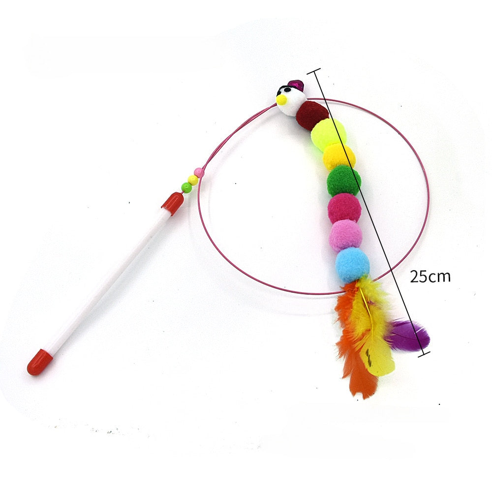 Wire Feather Cat Tickling Stick Pet Products for Cats Pet Cat Toys