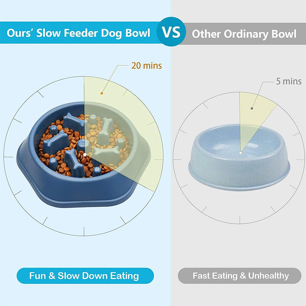 Pet Dog Bowl Dog Slow Feeder Bowl Puppy Cat Slow Eating Dish Bowl
