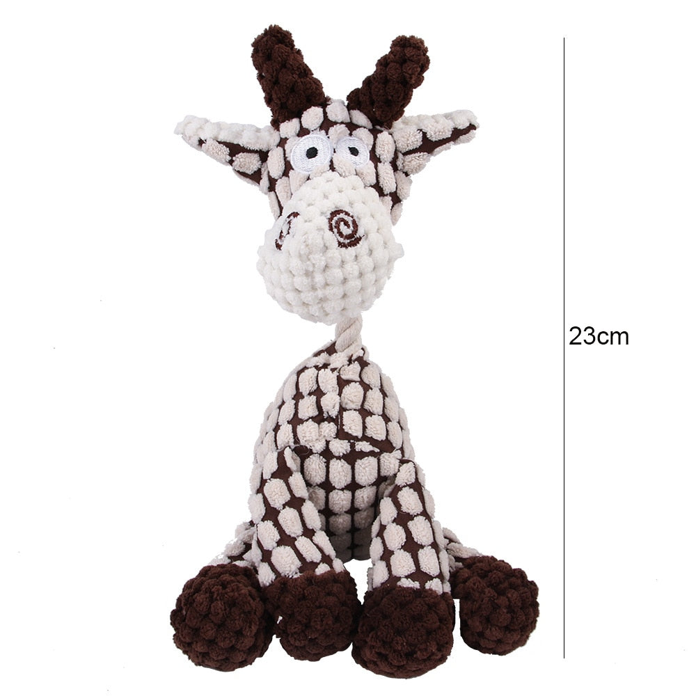 Fun Pet Toy Donkey Shape Corduroy Chew Toy For Dogs Puppy Squeaker