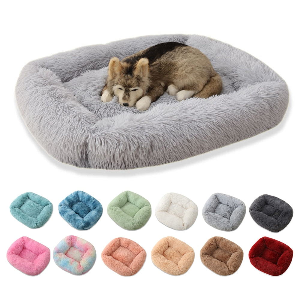 Dog Bed Plush Warm Pet Sleeping Cushion Cat House Basket