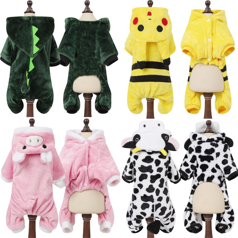 Pet Dog Clothes Soft Warm Fleece Dogs Jumpsuits Pet Clothing